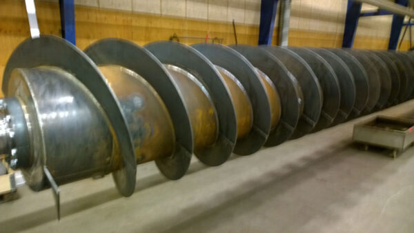 Archimedes screw rotor after welding