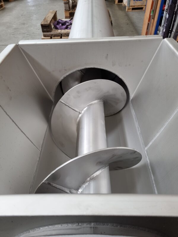 Tube conveyors for flake ice showing screw auger